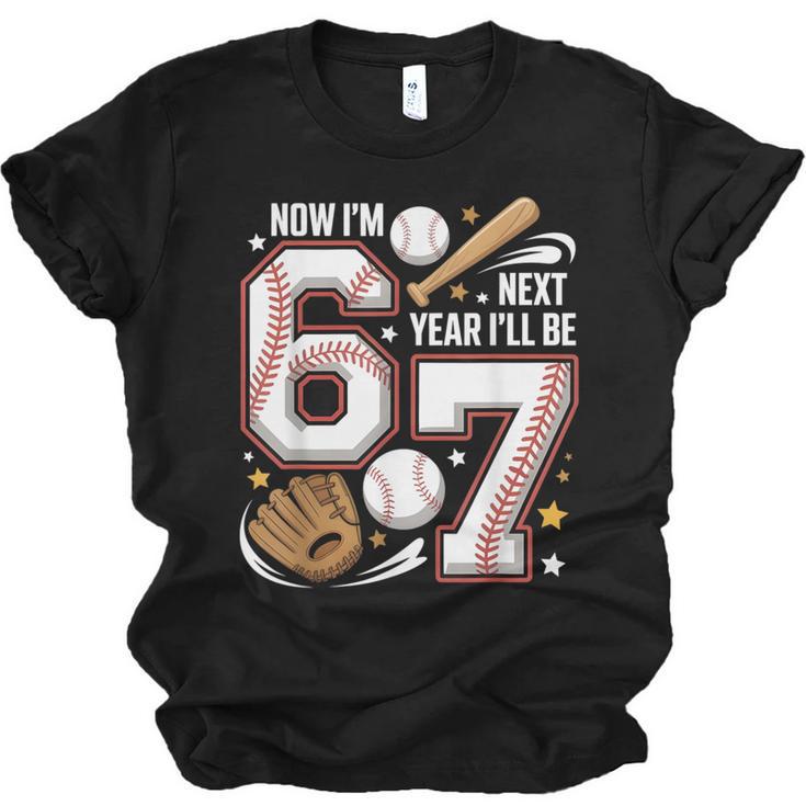 6 Year Old Birthday 67 Trend Baseball Now I’m 6 Next Year 7 Unisex Jersey T-Shirt