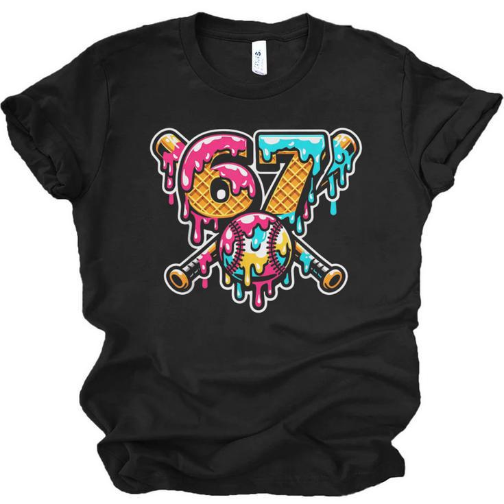 67 Baseball Ice Cream Drip Number Unisex Jersey T-Shirt