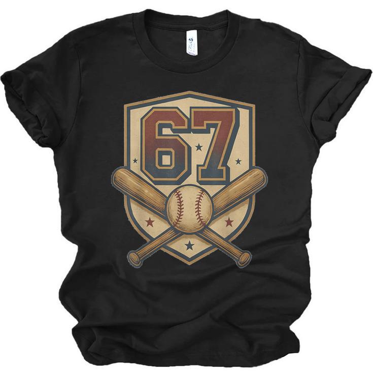67 Baseball Meme Vintage Sports Crest Retro 67 Player Unisex Jersey T-Shirt