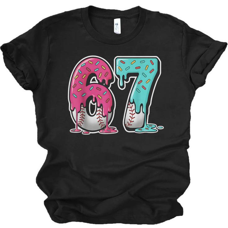 67 Ice Cream Drip Baseball Gen Alpha Slang Six Seven Meme Unisex Jersey T-Shirt