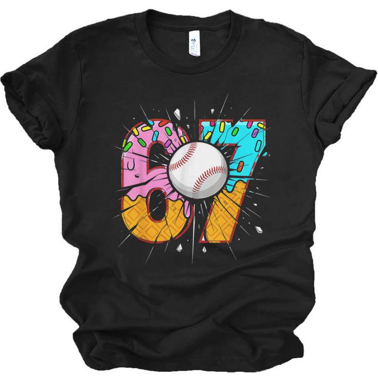 67 Six Seven 6 7 Boys 67 Baseball Ice Cream Drip 6 7 Unisex Jersey T-Shirt