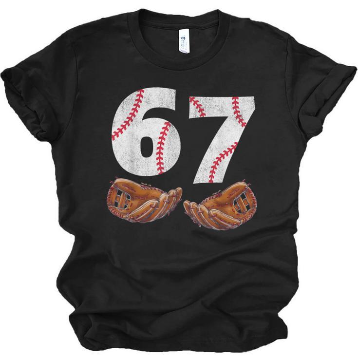 67 Trend Baseball Glove Number Style Unisex Jersey T-Shirt