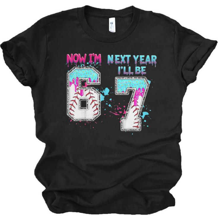 6th Birthday Now I'm 6 Next Year I'Ll Be 7 Baseball Drip 67 Unisex Jersey T-Shirt