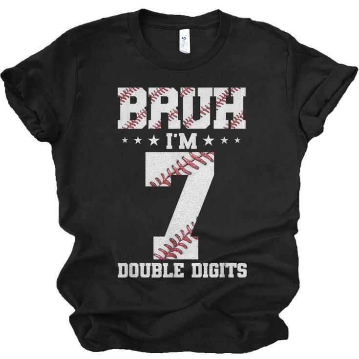 7th Birthday Baseball Bruh I'm 7 Double Digits 7 Years Old Unisex Jersey T-Shirt