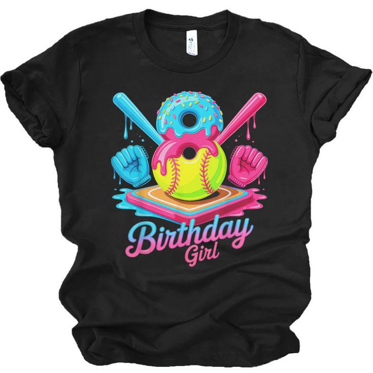 8th Birthday Baseball Ice Cream Drip 8 Years Old Girls B-Day Unisex Jersey T-Shirt