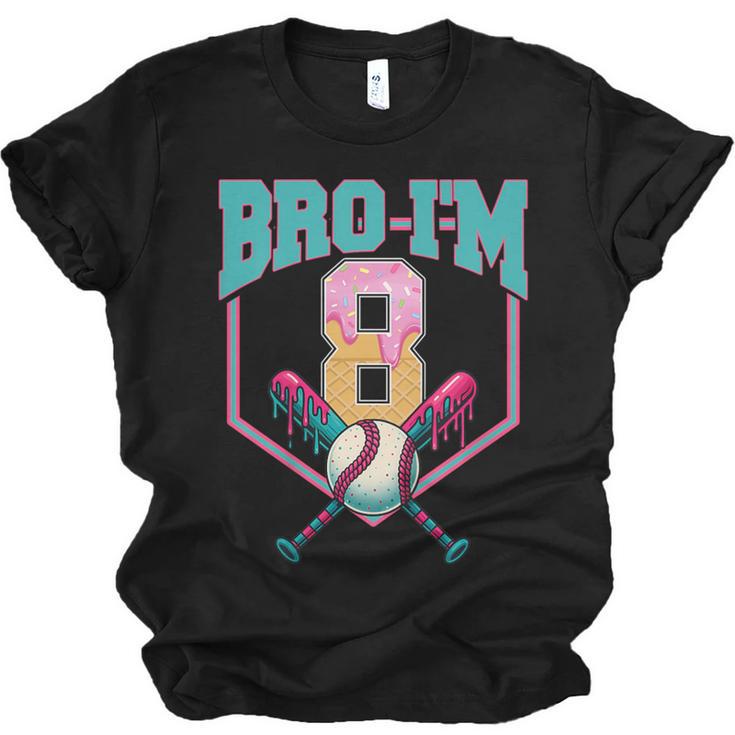 8th Birthday Boy Bro I'm 8 Years Old Baseball Theme Unisex Jersey T-Shirt