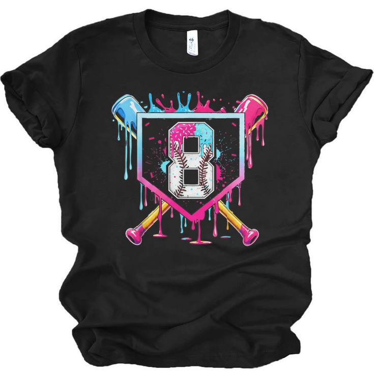 8th Birthday Boys Baseball Ice Cream Drip Boys Baseball Unisex Jersey T-Shirt