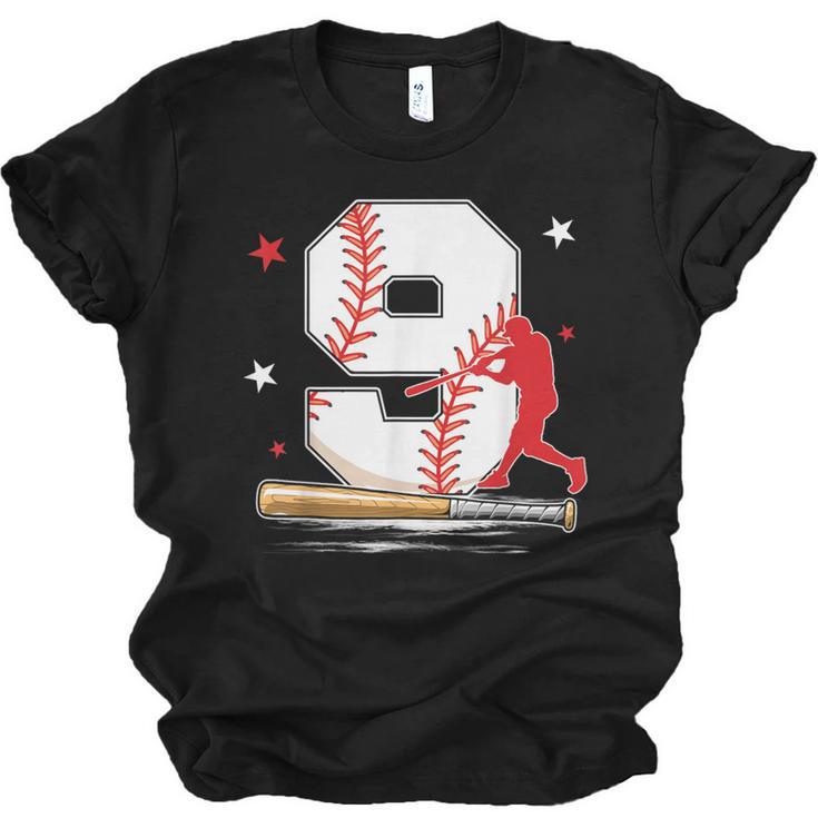 9 Years Old Baseball Birthday Boy 9th Bday Party Unisex Jersey T-Shirt