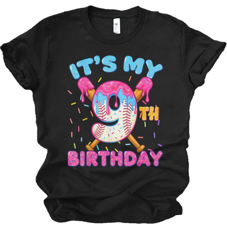 9th Birthday Baseball 9 Year Old Ice Cream Drip Boy Baseball Unisex Jersey T-Shirt