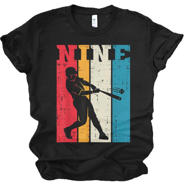9th Birthday Nine Baseball Batter 9 Year Old Bday Boys Kids Unisex Jersey T-Shirt