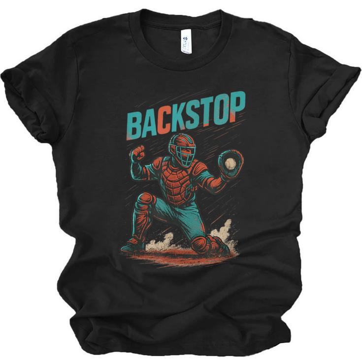 Backstop Catcher Baseball Graphic Unisex Jersey T-Shirt