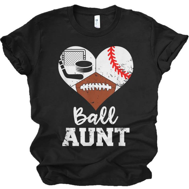 Ball Aunt Heart Football Baseball Hockey Game Day Unisex Jersey T-Shirt