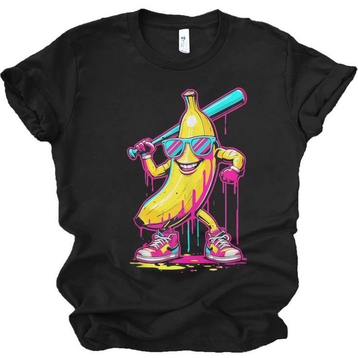 Banana With Baseball Bat Street Baseball Drip Unisex Jersey T-Shirt