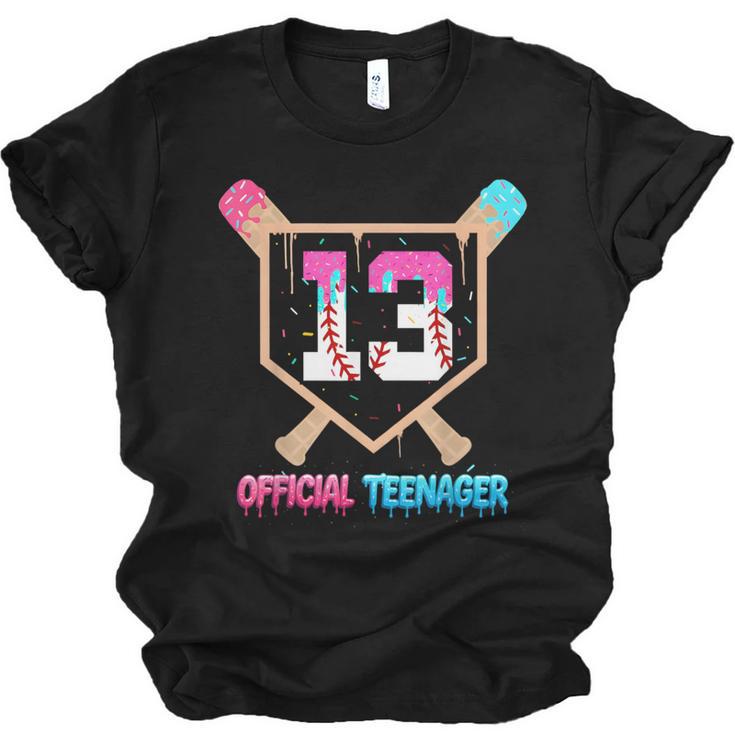 Baseball 13 Year Ice Cream Drip 13th Bday Official Teenager Unisex Jersey T-Shirt