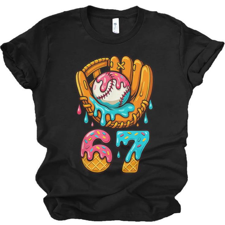 Baseball 67 Ice Cream Drip 67 Six Seven Meme 67th Birthday Unisex Jersey T-Shirt