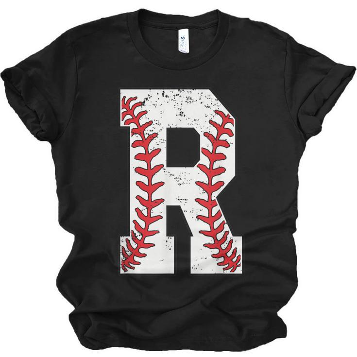 Baseball Alphabet Monogram Initial Letter R Unisex Jersey T-Shirt