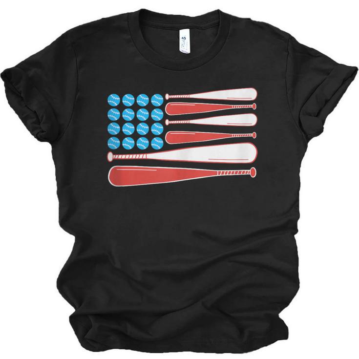 Baseball American Flag Patriotic USA Pride Unisex Jersey T-Shirt