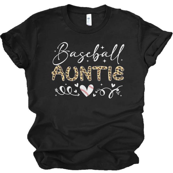 Baseball Auntie Leopard Baseball Heart Unisex Jersey T-Shirt