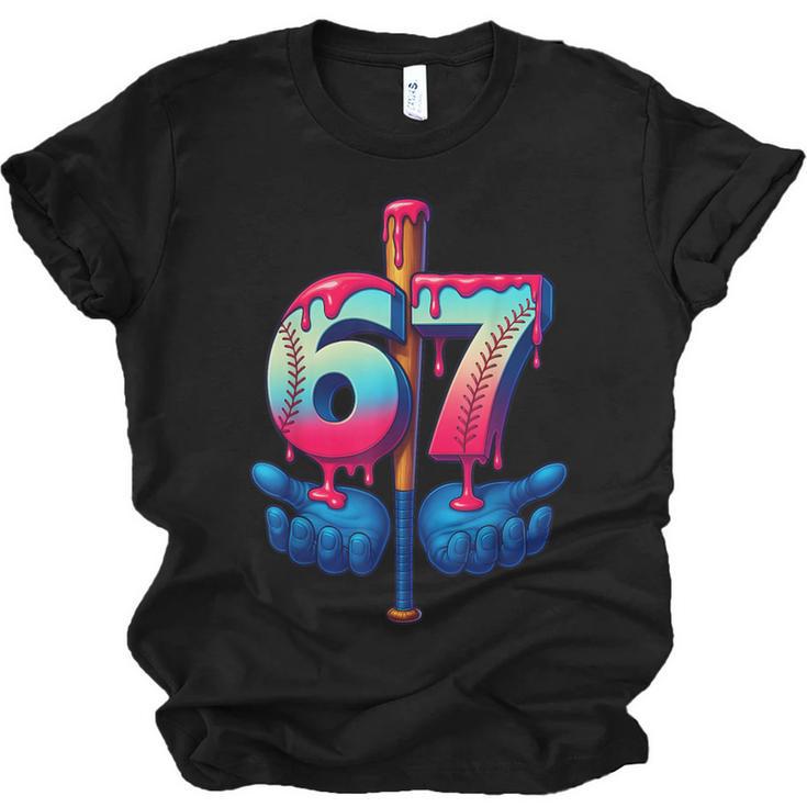 Baseball Bat Hands Drip 67 Six Seven Gen Alpha Slang Meme Unisex Jersey T-Shirt