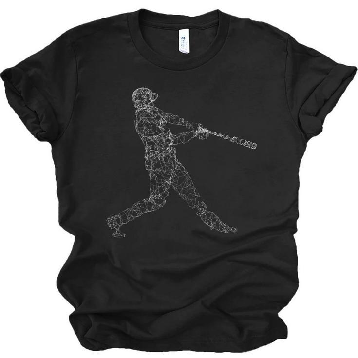 Baseball Batter Line Abstract Geometry Team Player Family Unisex Jersey T-Shirt