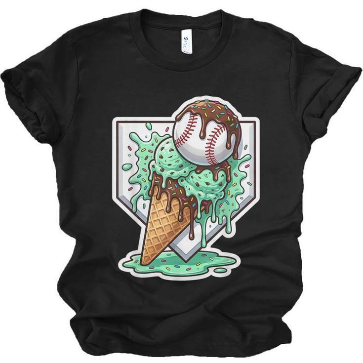 Baseball Boys Ice Cream Drip Baseball Boys Youth Mint Choco Unisex Jersey T-Shirt