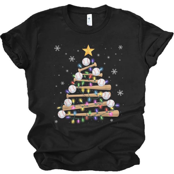 Baseball Christmas Tree Light Xmas Baseball Boys Kids Unisex Jersey T-Shirt