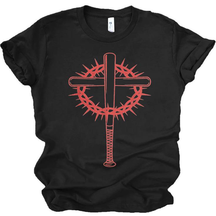Baseball Cross Bats Pitcher Jesus Faith Unisex Jersey T-Shirt