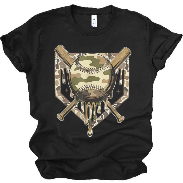 Baseball Drip For Boys Ice Cream Dripping Boys Baseball Camo Unisex Jersey T-Shirt