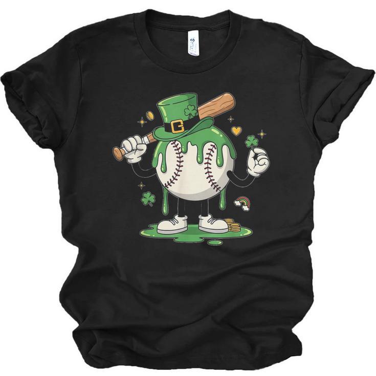 Baseball Drip Ice Cream Boys Kids Shamrock St Patricks Day Unisex Jersey T-Shirt