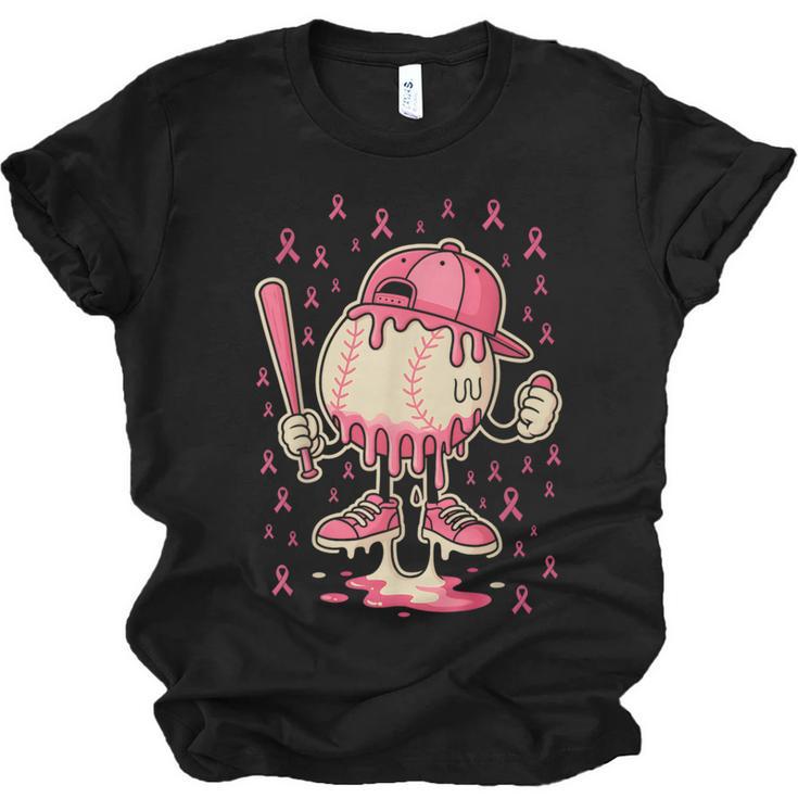 Baseball Drip Ice Cream Breast Cancer Awareness Boys & Girls Unisex Jersey T-Shirt