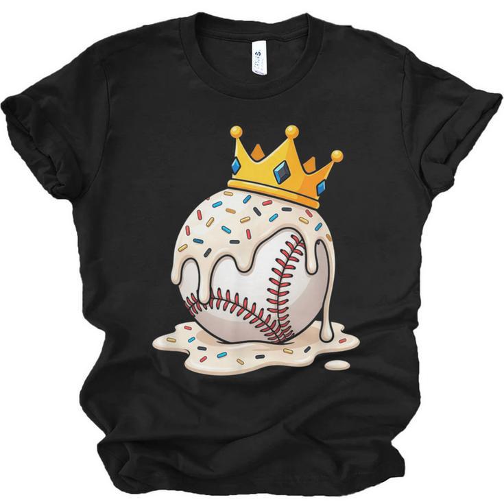 Baseball Drip Ice Cream Crown Melt Graphic Unisex Jersey T-Shirt
