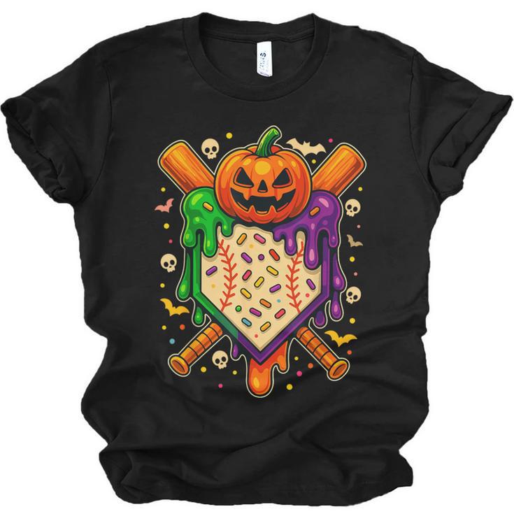 Baseball Drip Ice Cream Drip Halloween Baseball Lovers Unisex Jersey T-Shirt
