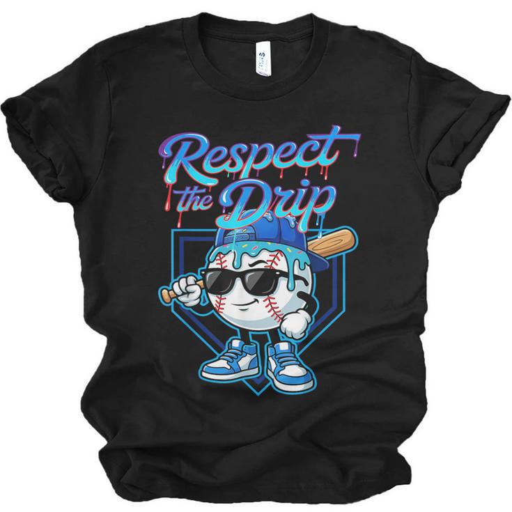 Baseball Drip Ice Cream Respect The Drip Home Plate Boy Kids Unisex Jersey T-Shirt