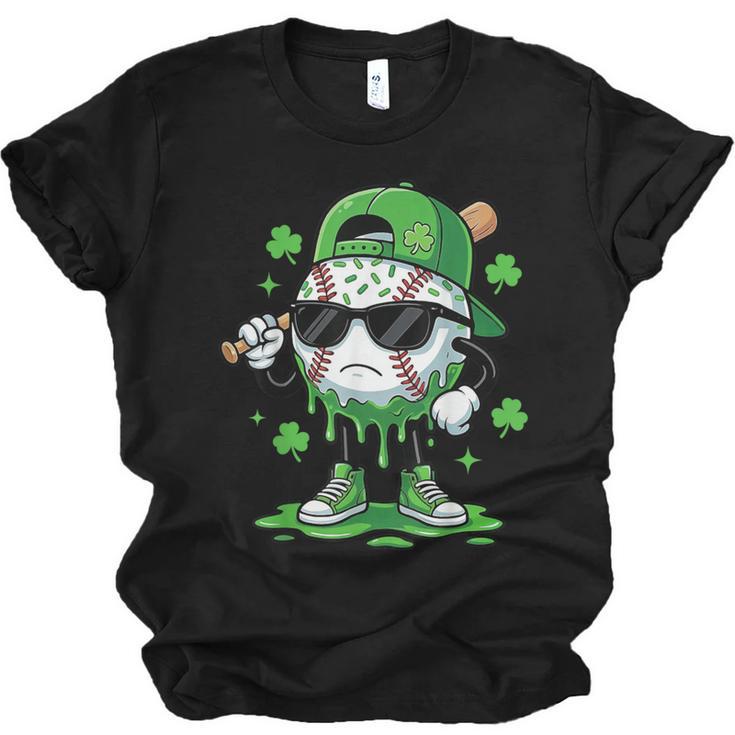 Baseball Drip Ice Cream Shamrock Kids Boy St Patrick’s Day Unisex Jersey T-Shirt
