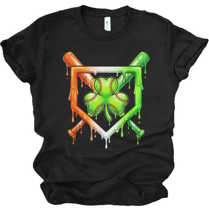 Baseball Drip Ice Cream St Patricks Day Shamrock Unisex Jersey T-Shirt