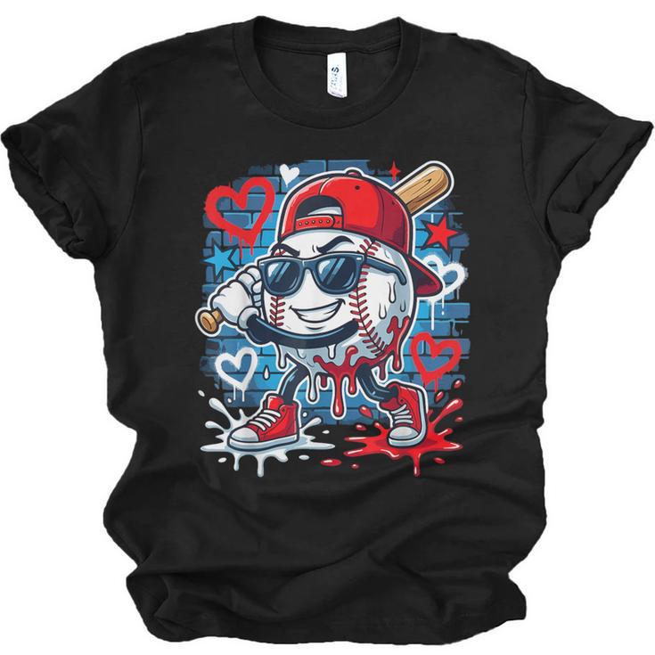 Baseball Drip Icecream Heart Valentine Day Boys Kids Red Unisex Jersey T-Shirt