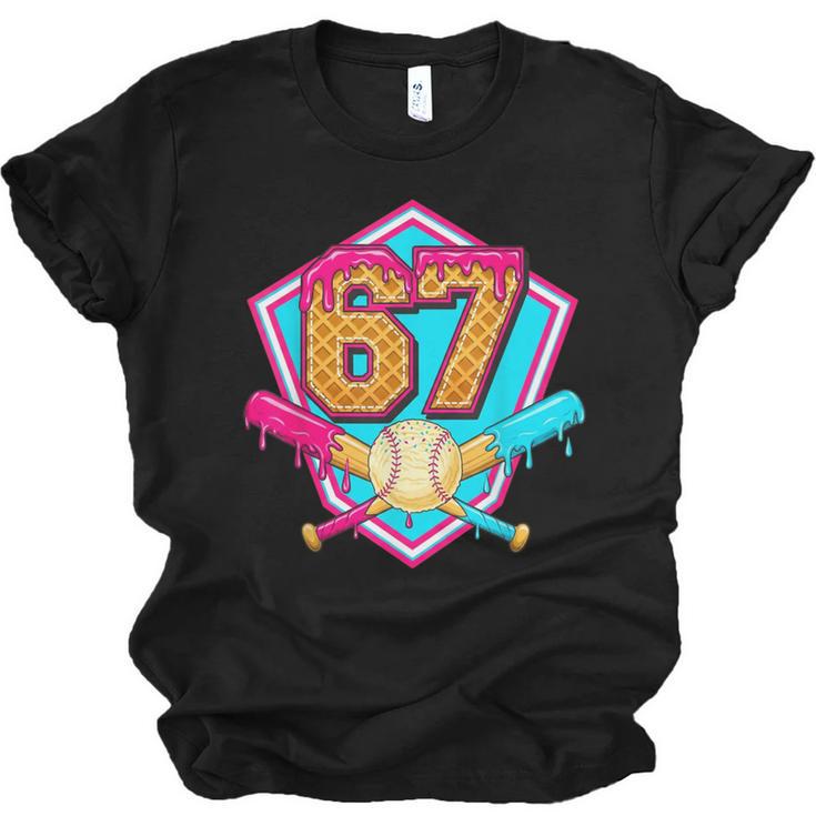 Baseball Drip Jersey Number 67 For Players & 67th Birthday Unisex Jersey T-Shirt