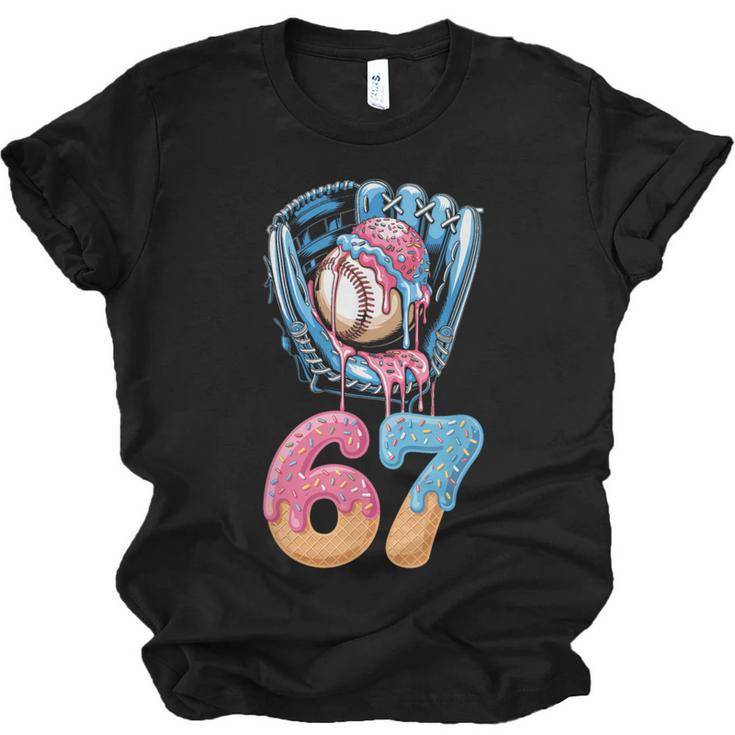 Baseball Drip Number 67 Player 67th Birthday Ice Cream 67 Unisex Jersey T-Shirt