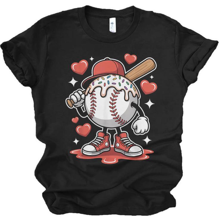 Baseball Drip Valentine Boys Women Men Hearts Sport Love Unisex Jersey T-Shirt
