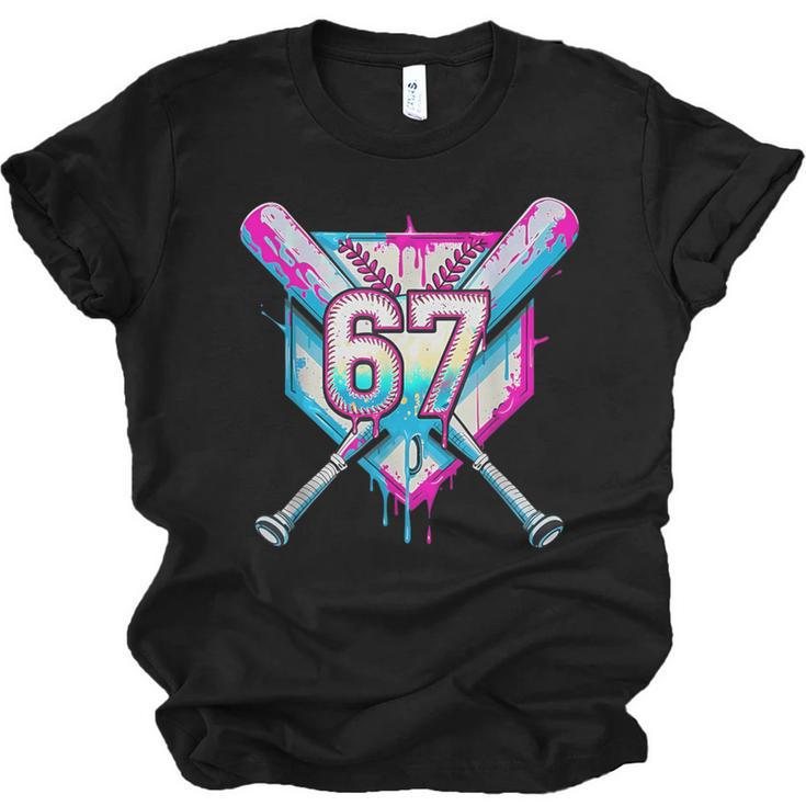 Baseball Dripping 67 Home Plate Six Seven Boy Kids Sports Unisex Jersey T-Shirt