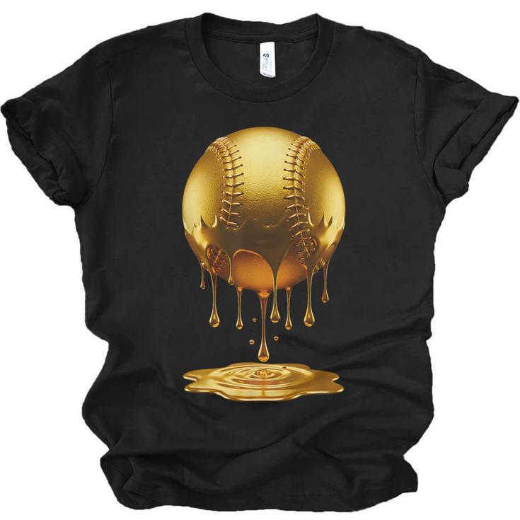 Baseball Dripping Drip Gold Sport Player Coach Baller Unisex Jersey T-Shirt