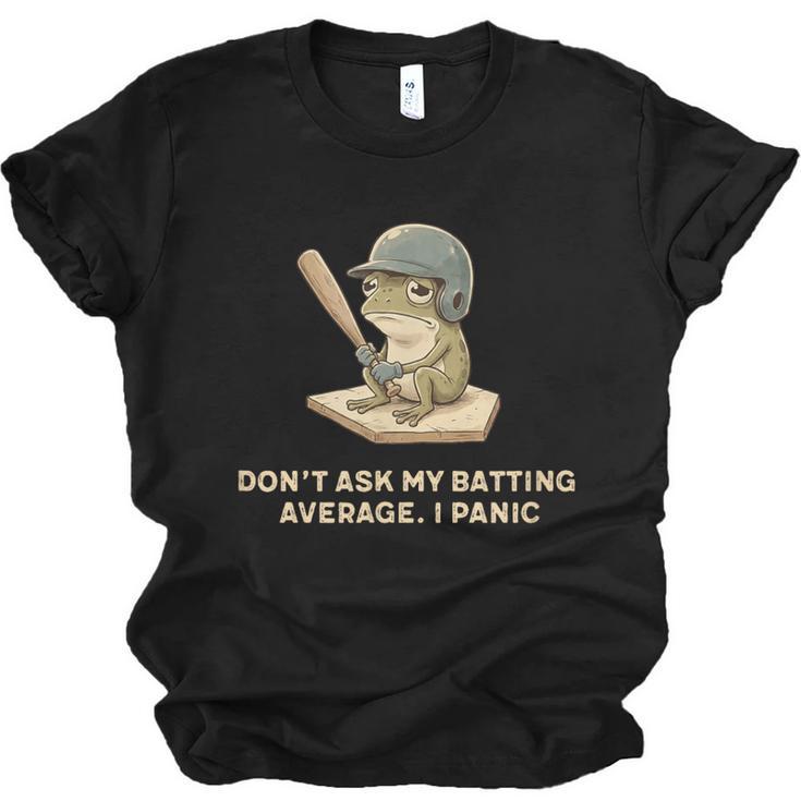 Baseball Frog Saying Batting Retro Artwork Unisex Jersey T-Shirt