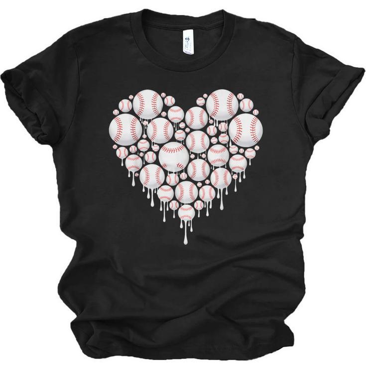 Baseball Heart Drip Valentine's Day Baseball Lover Boys Men Unisex Jersey T-Shirt