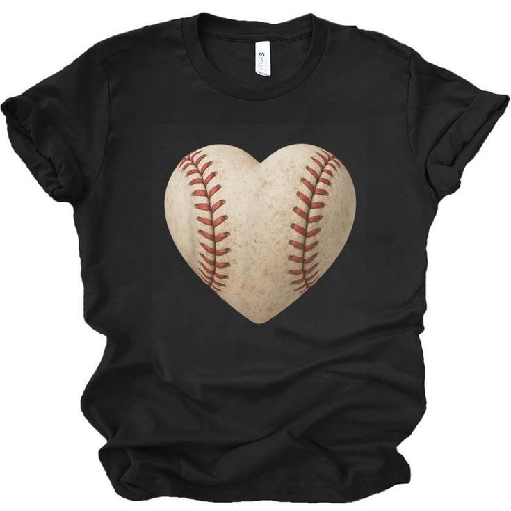 Baseball Heart Shape Valentines Day Love Boys Kids Men Unisex Jersey T-Shirt