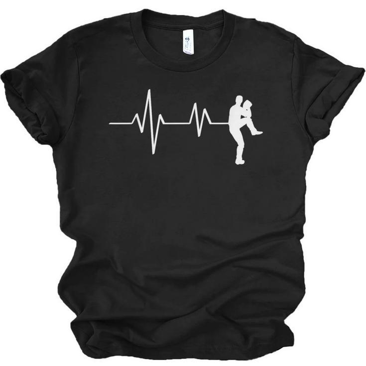 Baseball Heartbeat Pitcher Position Simple Line Art Unisex Jersey T-Shirt