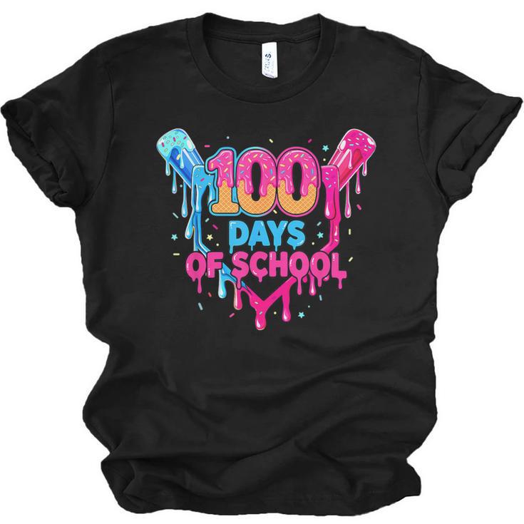 Baseball Ice Cream Drip 100 Days Of School Boys Girls 100th Unisex Jersey T-Shirt
