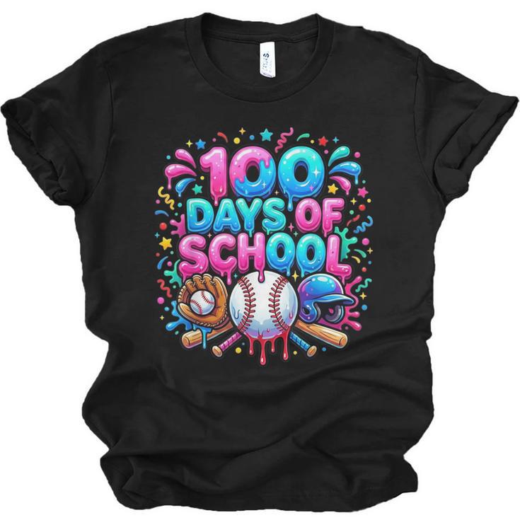 Baseball Ice Cream Drip 100 Days Of School Student Teacher Unisex Jersey T-Shirt