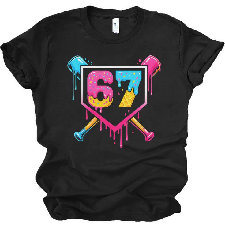 Baseball Ice Cream Drip 67 Meme Six Seven 67th Birthday Unisex Jersey T-Shirt