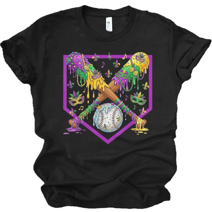 Baseball Ice Cream Drip Boys Mardi Gras Carnival Party Mask Unisex Jersey T-Shirt