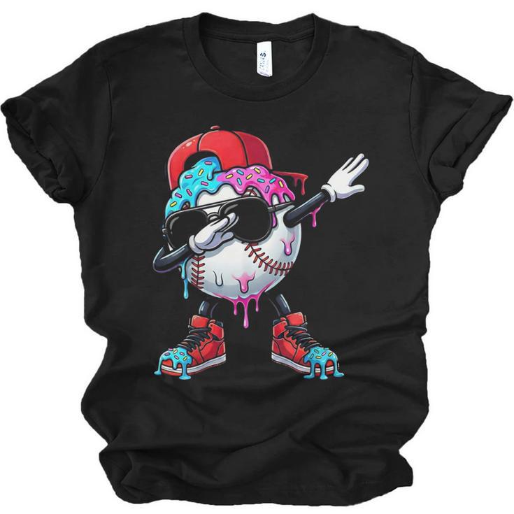 Baseball Ice Cream Drip Dabbing Sports Sprinkles For Boys Unisex Jersey T-Shirt